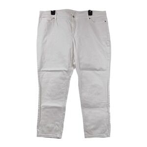 J‎ Jill Authentic Fit Slim Ankle White Cotton Blend Women's Jeans Size 16